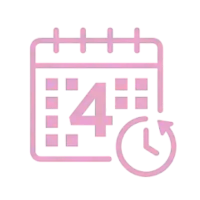 Icona calendario con il numero 4, indicante la durata garantita di 4 settimane dello smalto semipermanente